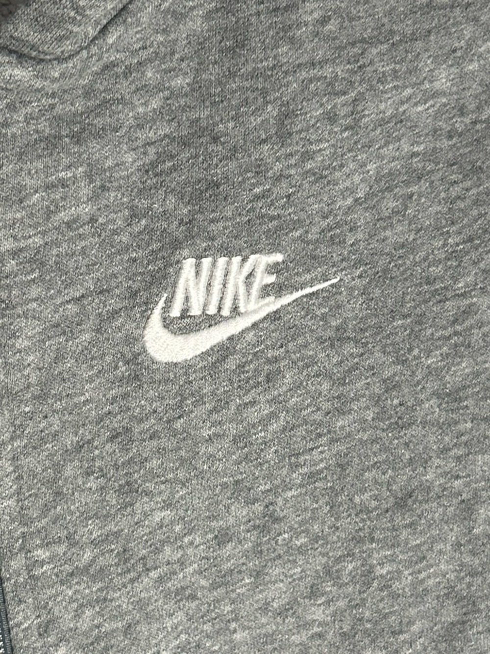 Youth | YXL | Nike Gray Full-Zip Hoodie with Swoosh Logo - Picture 3 of 4
